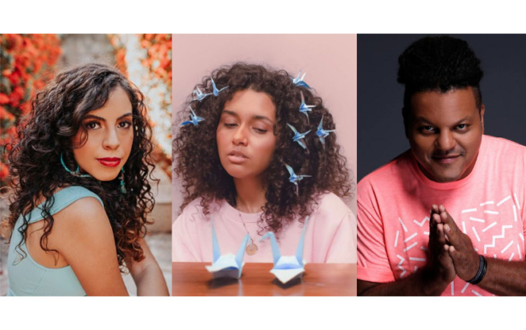 Fotografia colorida de Eutrópica no Sesc Belenzinho - Andrezza Santos por Lucas Marques - Nina Oliveira por Sarah Outeiro e Marcelo Mirah por Carol Castella