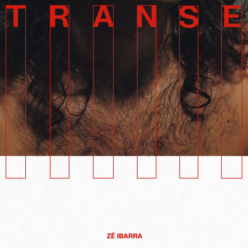Arte colorida da capa de Transe do cantor Zé Ibarra - foto de Elisa Maciel e Design Gráfico de Hermes Miranda