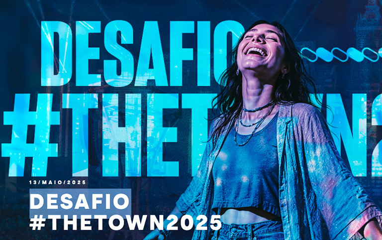 Arte colorida do Desafio The Town 2025 - Reprodução Site