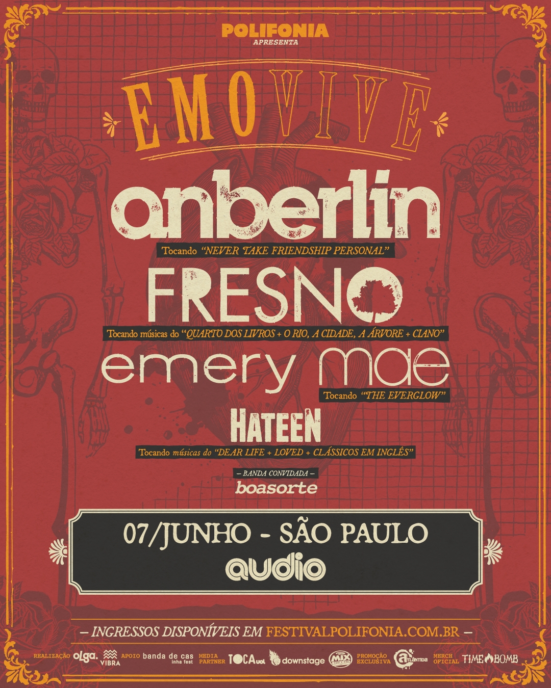 Arte colorida de Festival Polifonia Emo Vive 2025