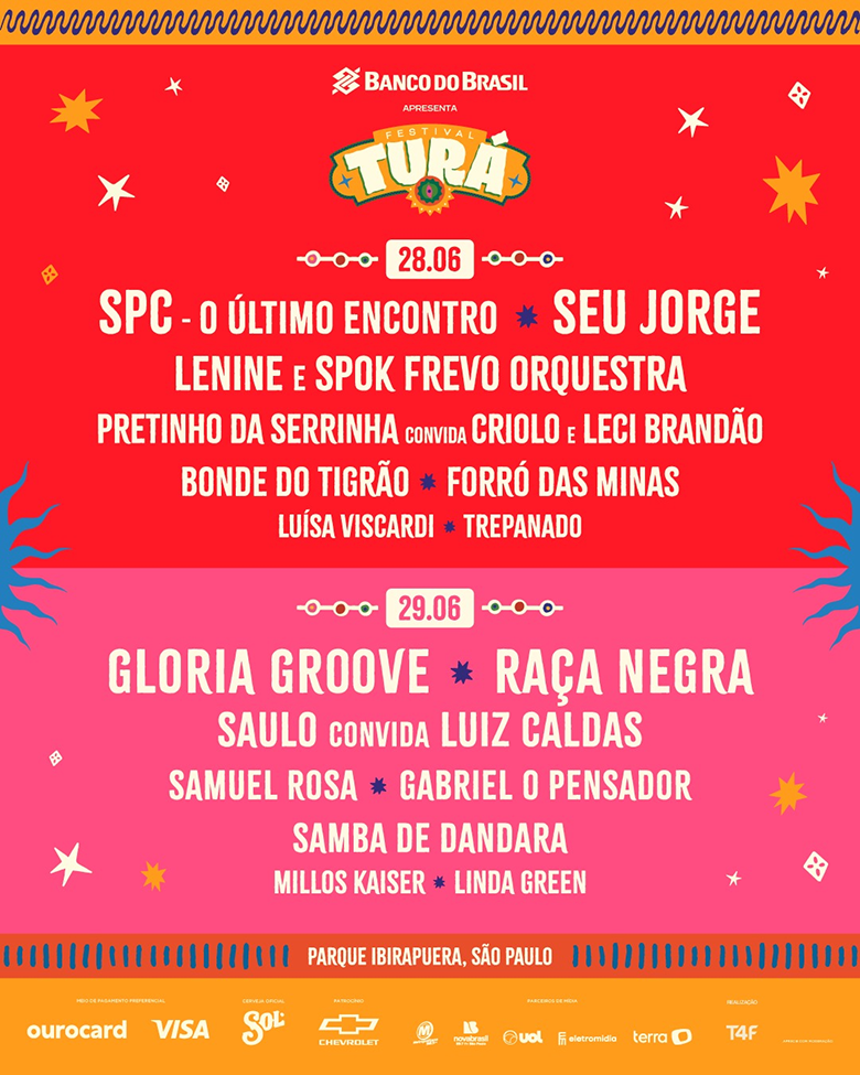 Arte colorida do Festival Turá 2025 - divulgação