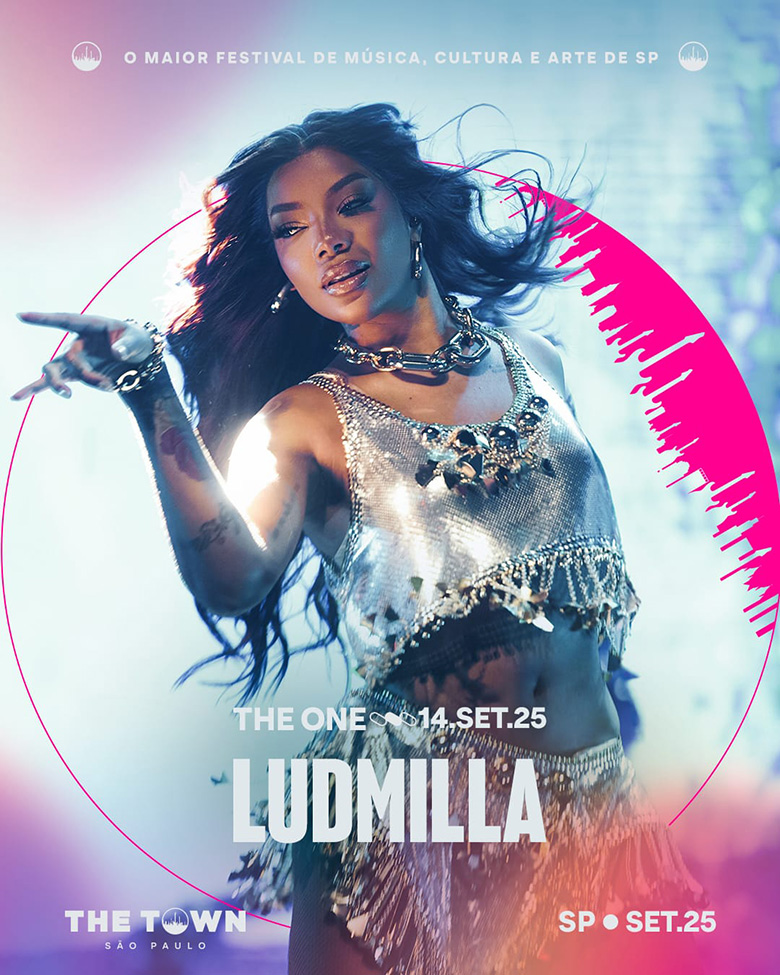Arte colorida com foto de Ludmilla por divulgação The Town 2025
