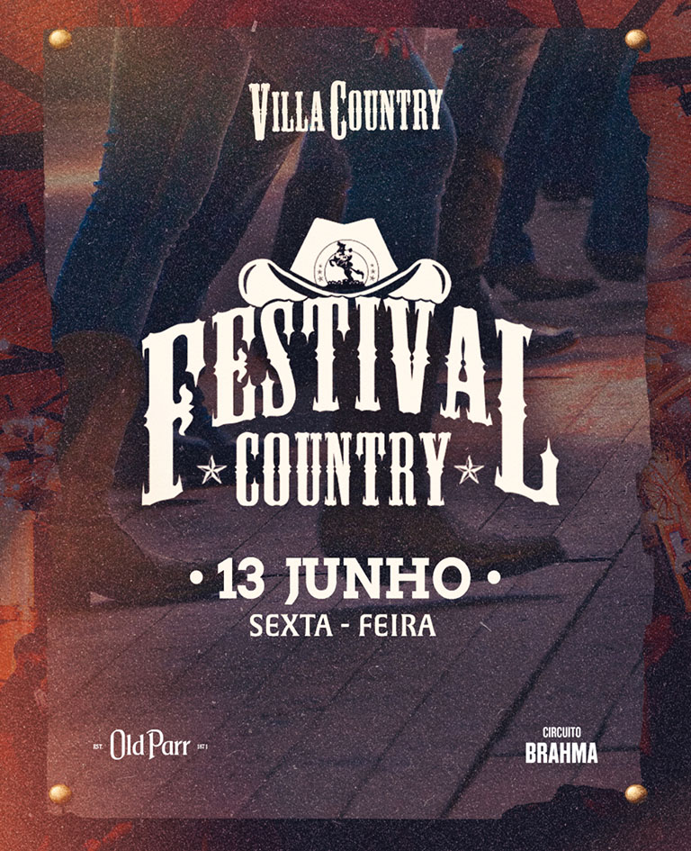 Arte colorida de Festival Country 2025 - Villa Country - Divulgação