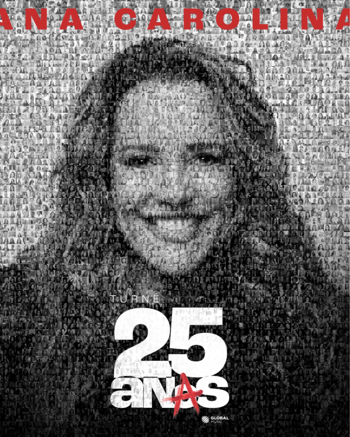 Arte colorida de Ana Carolina 25 anos - divulgação turnê 25 Anas